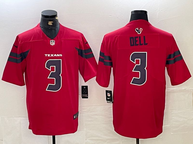 Men Houston Texans #3 Dell Red Second generations 2025 Nike Limited NFL Jersey style 1->houston texans->NFL Jersey